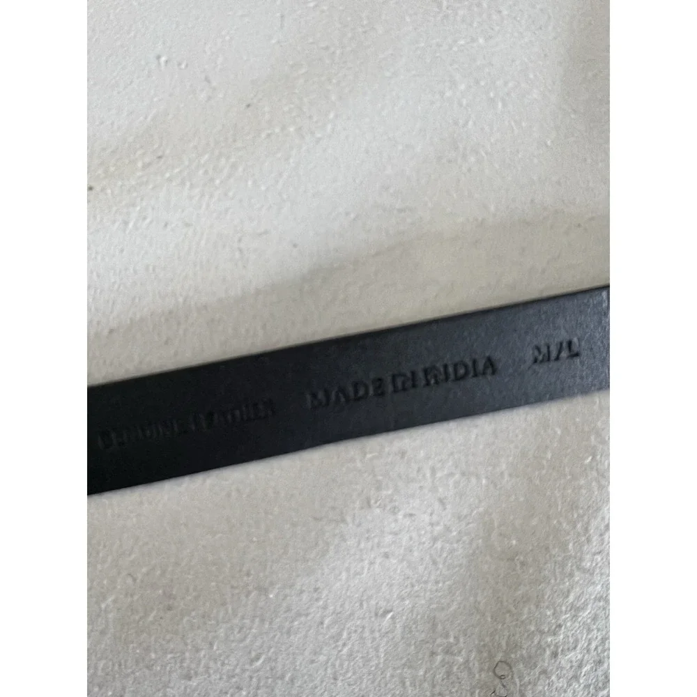 Chico's Womens Black M/L Adjustable Gold Tone‎ Claw Buckle Leather Belt